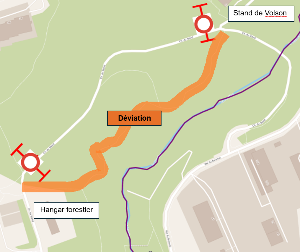 Déviation Pédestre Ch. Du Stand